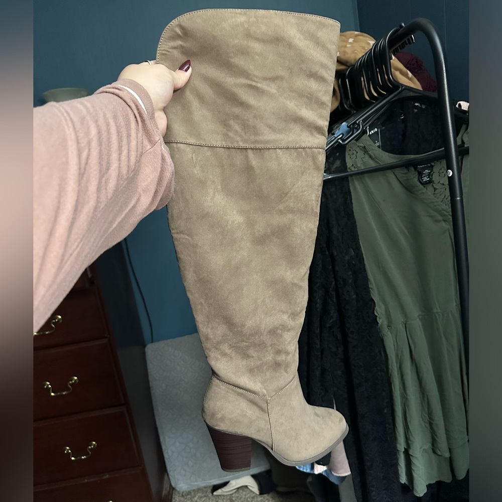 Lane Bryant Tan wide calf thigh high boots
